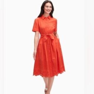 Kate Spade Vibrant Orange Midi Dress